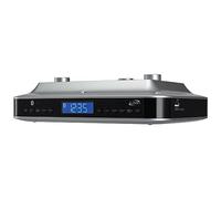 iLive Sistema de música para Debajo del Armario con Altavoces estéreo Integrados y Radio FM/Puerto USB Compatible con Archivos MP3, Puerto Auxiliar, Bluetooth, Reloj y Temporizador con Pantalla LCD.