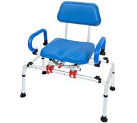 iLIVING Banco de Transferencia de bañera para Ducha Interior con Asiento Acolchado Giratorio de fácil Acceso y Brazos pivotantes, Altura Ajustable para discapacitados y Personas Mayores, Color Azul
