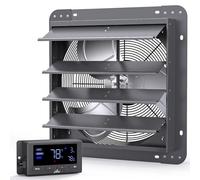 iLiving - Ventilador de escape de obturador de pared de 16 pulgadas, obturador automático, controles de temperatura y humedad con velocidad variable, 1736 CFM a 1600 RPM DC Motor