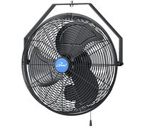 iLiving Ventilador resistente a la intemperie para interior y exterior de velocidad variable de 18 pulgadas montado en la pared Grado industrialde carga 6360 CFM, negro, exterior 18