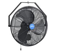 iLIVING Ventilador Resistente a la Intemperie para Interiores y Exteriores de Velocidad Variable de 14 Pulgadas montado en la Pared Grado industrialde Carga 2473 CFM, Negro, Exterior 14