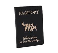 ILIYAH Cartera para pasaporte británico, funda para pasaporte de piel sintética de alta calidad, funda para pasaporte de viaje con diseño distintivo para hombres y mujeres, Negro Mr, Casual