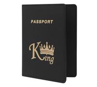 ILIYAH Cartera para pasaporte británico, funda para pasaporte de piel sintética de alta calidad, funda para pasaporte de viaje con diseño distintivo para hombres y mujeres, Black King:, Casual