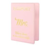 ILIYAH Cartera para pasaporte británico, funda para pasaporte de piel sintética de alta calidad, funda para pasaporte de viaje con diseño distintivo para hombres y mujeres, Rosa Mrs, Casual
