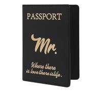 ILIYAH Cartera para pasaporte británico, funda para pasaporte de piel sintética de alta calidad, funda para pasaporte de viaje con diseño distintivo para hombres y mujeres, Negro Mr, Casual