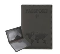 ILIYAH Funda para pasaporte, cartera de viaje, funda para pasaporte británico, cartera para pasaporte, Gris Profunda, Minimalista