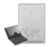 ILIYAH Funda para pasaporte, cartera de viaje, funda para pasaporte británico, cartera para pasaporte, plateado, Minimalista