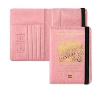 ILIYAH Funda para pasaporte, funda para pasaporte del Reino Unido, minimalista, bloqueo RFID británico, accesorios de viaje seguros, tarjetero de Irlanda, Pink, Minimalista