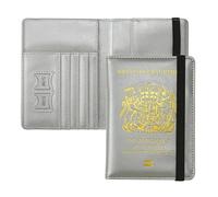 ILIYAH Funda para pasaporte, funda para pasaporte del Reino Unido, minimalista, bloqueo RFID británico, accesorios de viaje seguros, tarjetero de Irlanda, gris, Minimalista