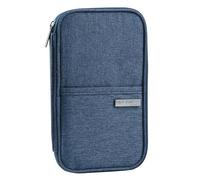 ILIYAH Funda para pasaporte, soporte para pasaporte familiar, para 3 accesorios de viaje, impermeable, cartera de viaje familiar, organizador de documentos de viaje, Navy, Casual