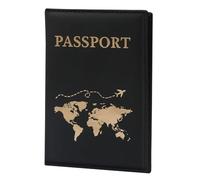 ILIYAH Funda Pasaporte Portadocumentos Viaje Passport Holder Porta Pasaporte Viaje de Cuero PU Mappa Pelle Scottature Passport Cover(Negro)