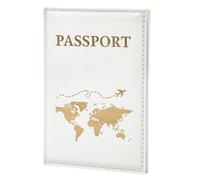 ILIYAH Funda Pasaporte Portadocumentos Viaje Passport Holder Porta Pasaporte Viaje de Cuero PU Mappa Pelle Scottature Passport Cover(Blanco)