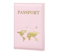 ILIYAH Funda Pasaporte Portadocumentos Viaje Passport Holder Porta Pasaporte Viaje de Cuero PU Mappa Pelle Scottature Passport Cover(Rosa)