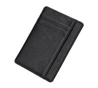 ILIYAH Titular de la Tarjeta de Crédito Cartera Slim RFID Blocking Minimalista Titular de la Tarjeta de Crédito 8 Ranuras para Tarjetas y 1 Bolsillos（Negro）