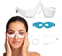 iljimae Gafas de terapia de luz roja con microcorriente, masajeador de ojos para ojeras, bolsas de ojos, alivio de hinchazón y arrugas, máscara de ojos recargable para uso doméstico y oficina