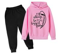 I'Ll Always Be Your Biggest Baseball Fan - Conjunto de 2 piezas para niñas y niños, sudadera con capucha y pantalones deportivos con capucha y pantalones deportivos con capucha, conjuntos casuales de