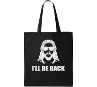 I'll Be Back - Bolso de mano de algodón ecológico con diseño de Jesús negro, negro, talla única, Negro , talla única