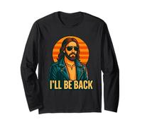 I'Ll Be Back Funny Retro Jesús, diseño Cristiano Manga Larga