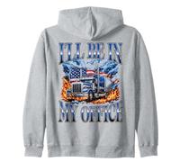 I'Ll Be In My Office Trucker Big Rig Driver Bandera Estadounidense Sudadera con Capucha