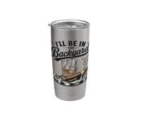I'll Be in the Backyard Bourbon Cigar Lover Funny Vaso térmico de acero inoxidable de doble pared