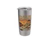 I'll Be in the Backyard Cigar Bourbon Dad Hombres Mujeres 3 Vaso térmico de acero inoxidable de doble pared