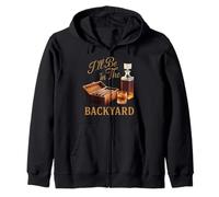 I'Ll Be In The Backyard Cigar Whisky Dad Bourbon BBQ Summer Sudadera con Capucha