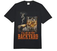 I'Ll Be In The Backyard Funny Cigar Bourbon Whiskey Lover Comfort Colors Adult Heavyweight T-Shirt