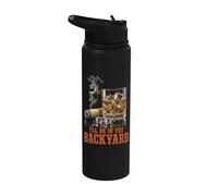 I'll Be In The Backyard Funny Cigar Bourbon Whiskey Lover Stainless Steel Insulated Water Bottle