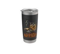 I'll Be In The Backyard Funny Cigar Bourbon Whiskey Lover Vaso térmico de acero inoxidable de doble pared