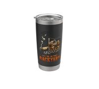 I'll Be In The Backyard Funny Cigar Bourbon Whiskey Lover Vaso térmico de acero inoxidable de doble pared