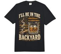 I'Ll Be in The Backyard Retro USA, Amantes del cigarro y el Bourbon Comfort Colors Adult Heavyweight T-Shirt