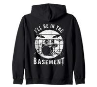 I'Ll Be In The Basement Drums Jugador Bateristas Músico Sudadera con Capucha