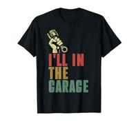 I'll Be In The Garage Mecánico Car Guy Reparación de Vehículos Retro Camiseta
