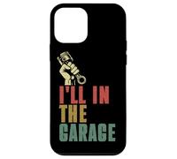 I'll Be In The Garage Mecánico Car Guy Reparación de Vehículos Retro Carcasa para iPhone 12 mini
