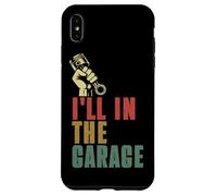 I'll Be In The Garage Mecánico Car Guy Reparación de Vehículos Retro Carcasa para iPhone XS Max