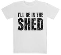 Ill Be In The Shed Funny Dad Joke Camiseta Blanca De Manga Corta para Niños