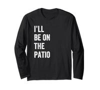 I'Ll Be On The Patio Retro Vintage Texto Manga Larga