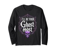 I'Ll Be Your Ghost Host Haunted House Skull Halloween Vibe Manga Larga