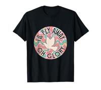 I'll Fly Away Oh Glory Funny Christian boho pájaro floral Camiseta