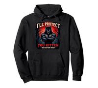 I'Ll Protect You Kitten Funny Wolf Meme Alpha Wolf Sudadera con Capucha