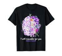 I'll Remember For You Floral Brain Alzheimer Conciencia Camiseta