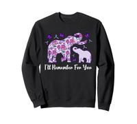I'Ll Remember For You Purple Elephant Alzheimer's Awareness Sudadera