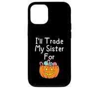 I'Ll Trade My Sister For Candy Siblings Calabaza de Halloween Carcasa para iPhone 12/12 Pro
