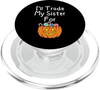 I'Ll Trade My Sister For Candy Siblings Calabaza de Halloween PopSockets PopGrip para MagSafe