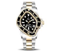 ILLIMITE Relojes automáticos de fusión para hombre, japonés, Miyota 8215, movimiento mecánico, reloj para mujer, resistente al agua, acero inoxidable, arte surrealista, Pea001, Dorado/plateado-negro,