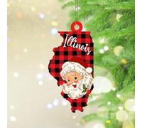 Illinois - Adorno de Navidad con texto en inglés «Our First Christmas in City/State Christmas Ornament» para decoración interior del hogar, colgante acrílico para vecinos amigos