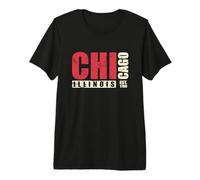 Illinois Chicago Estados Unidos América Estado Camiseta Premium
