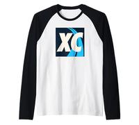 Illinois Cross Country Art, diseño Vintage de XC Runner Camiseta Manga Raglan