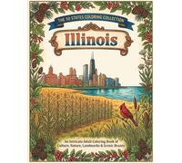 Illinois State Coloring Book: Chicago Skyline, Route 66, Prairie Wildlife, Farmland, Landmarks & Relaxing Travel Designs
