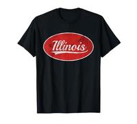 Illinois Varsity Athletic Style Distressed Emblem Camiseta